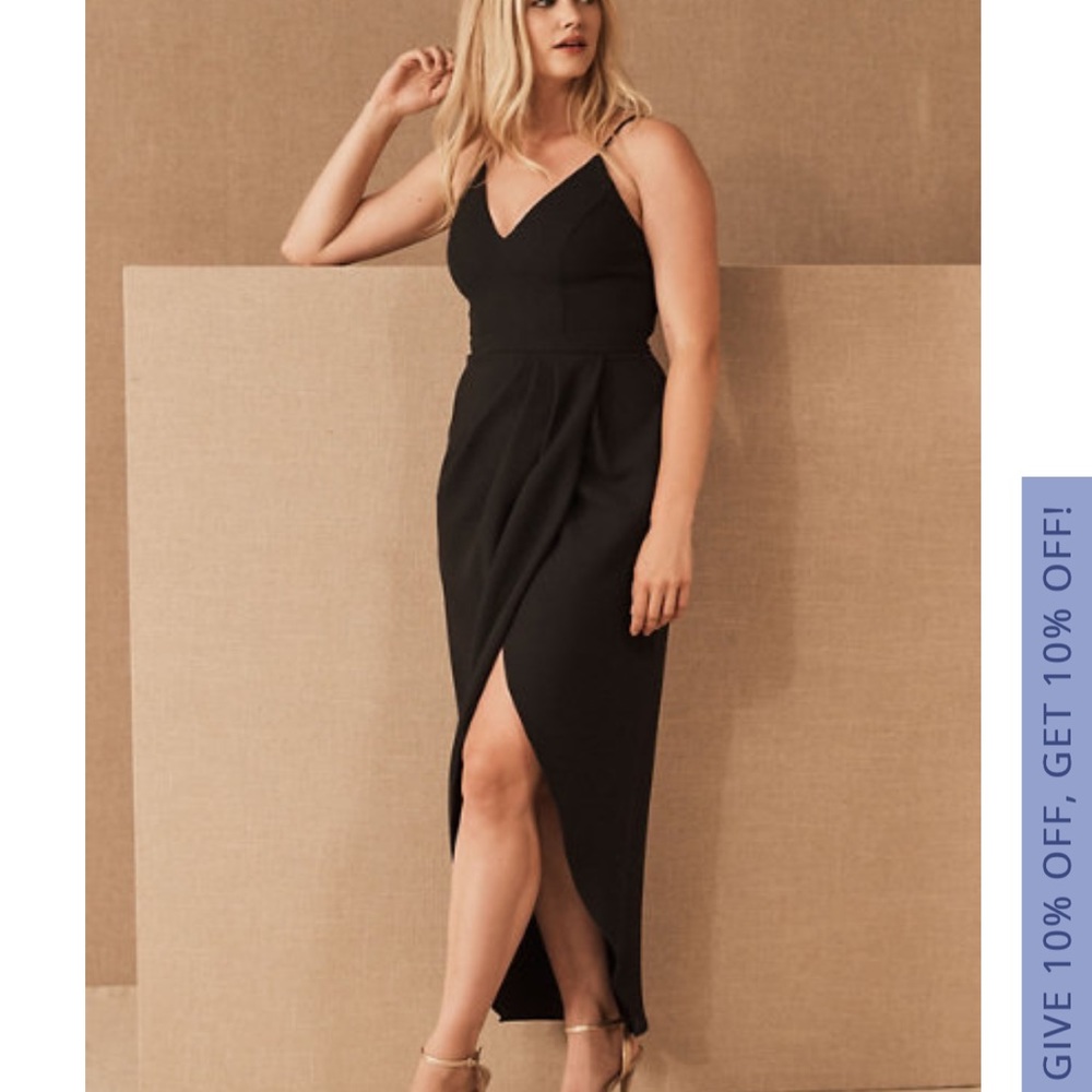 BHLDN Caron V-Neck Crepe Dress